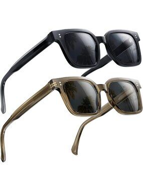 Large Polarized Sunglasses for Men & Women - 2 Pack XXL TR Frame UV400 Outdoor